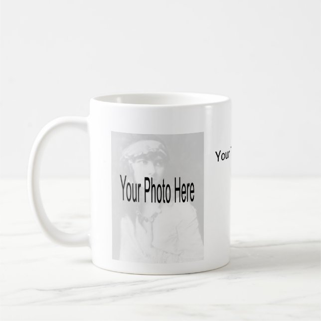 Customizable - Your Photo & Text Coffee Mug (Left)