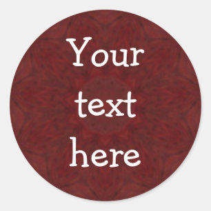 Customizable "Your Text Here" Red Round Sticker