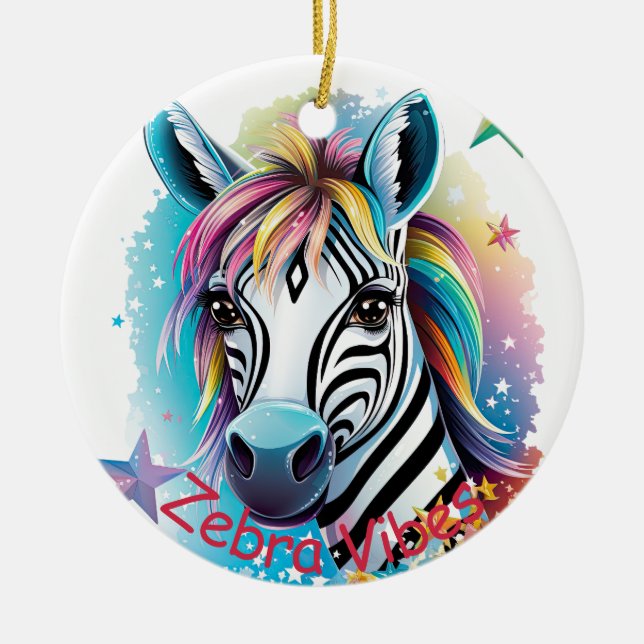 Customizable Zebra Ceramic Ornament Home Decor (Front)