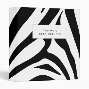 Customizable zebra print binder