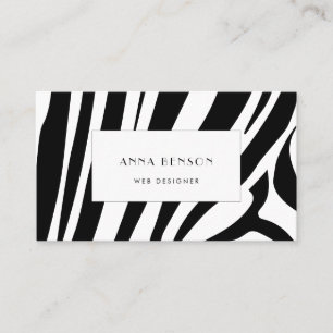 Customizable zebra print business card