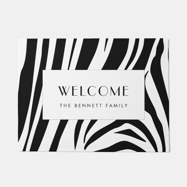 Customizable zebra print doormat (Front)