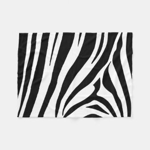 Customizable zebra print fleece blanket