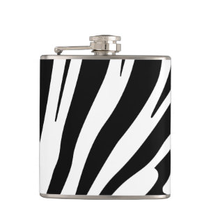Customizable zebra print hip flask