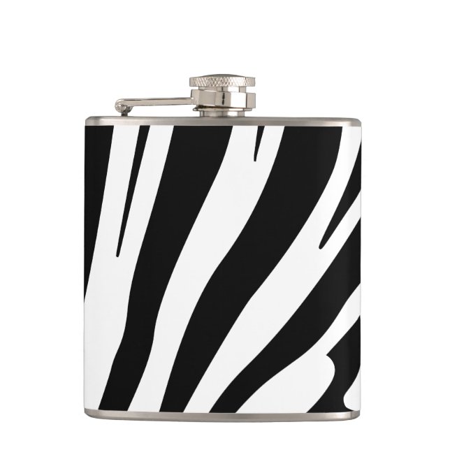 Customizable zebra print hip flask (Front)