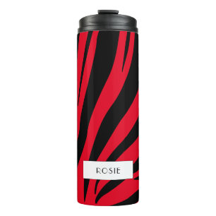 Customizable zebra print thermal tumbler