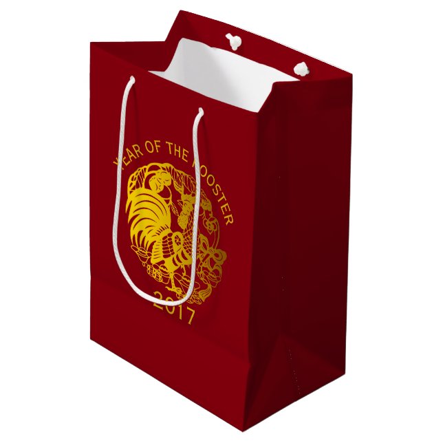 Customizable Zodiac 2017 Rooster Year Medium G Bag (Front Angled)