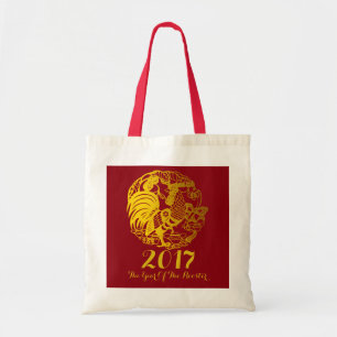 Customizable Zodiac 2017 Rooster Year Tote Bag