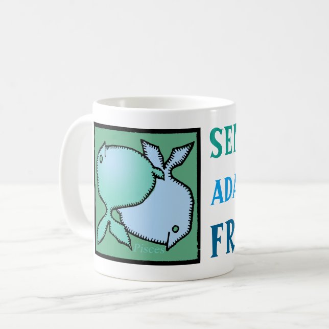 Customizable Zodiac Sign Personality Pisces Mug (Front Left)