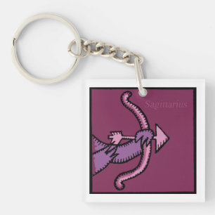 Customizable Zodiac Signs Sagittarius 2 sided K Keychain