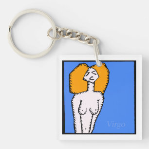 Customizable Zodiac Signs Virgo 2 sided keychain