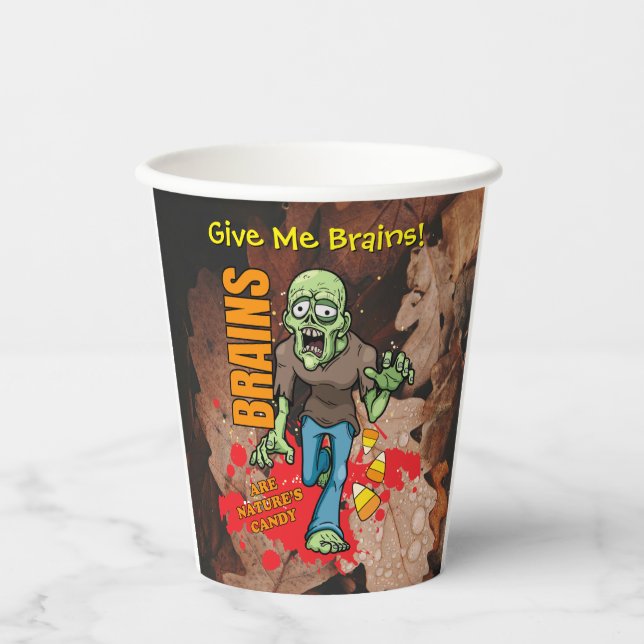 Customizable Zombie Halloween Paper Cups (Front)