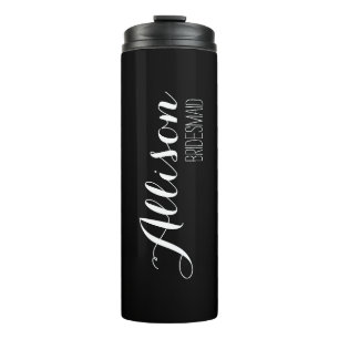 Customization B&W Bridesmaid Tumblr Thermal Tumbler