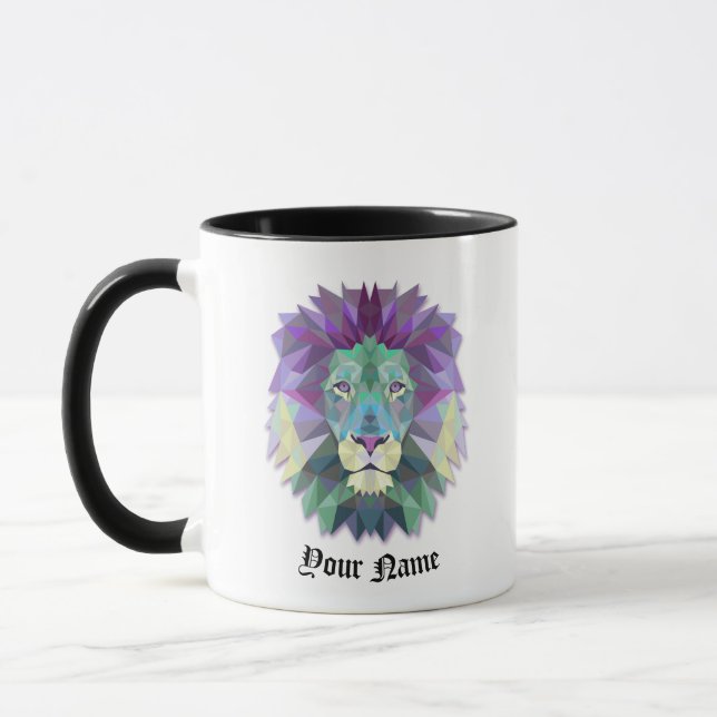 Customization Polygonal Illustration LION Mug (Left)