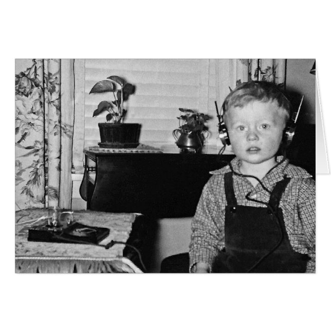 Customize 1950's Radio Boy Humourous Caption (Front Horizontal)