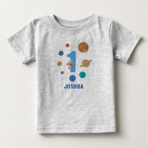 Customize 1st Birthday Planet Party Baby T-Shirt