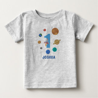 Customize 1st Birthday Planet Party Baby T-Shirt