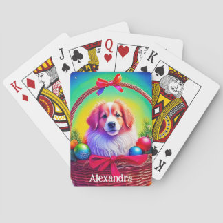 Customize 2026 Cutest Loyal Christmas Dog Playing Cards