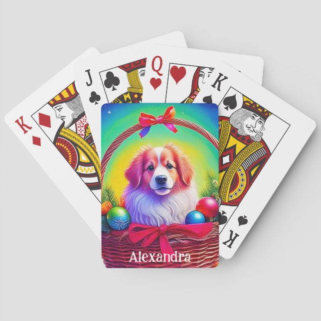 Customize 2026 Cutest Loyal Christmas Dog  Playing Cards (Back)