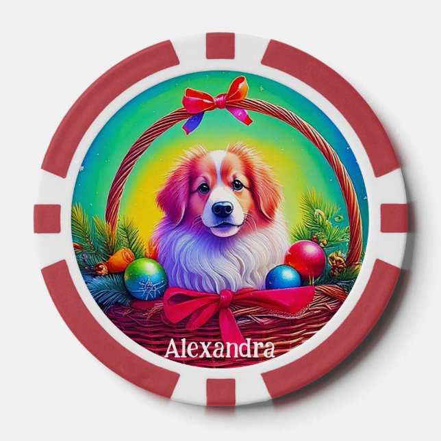 Customize 2026 Cutest Loyal Christmas Dog  Poker Chips (Front)