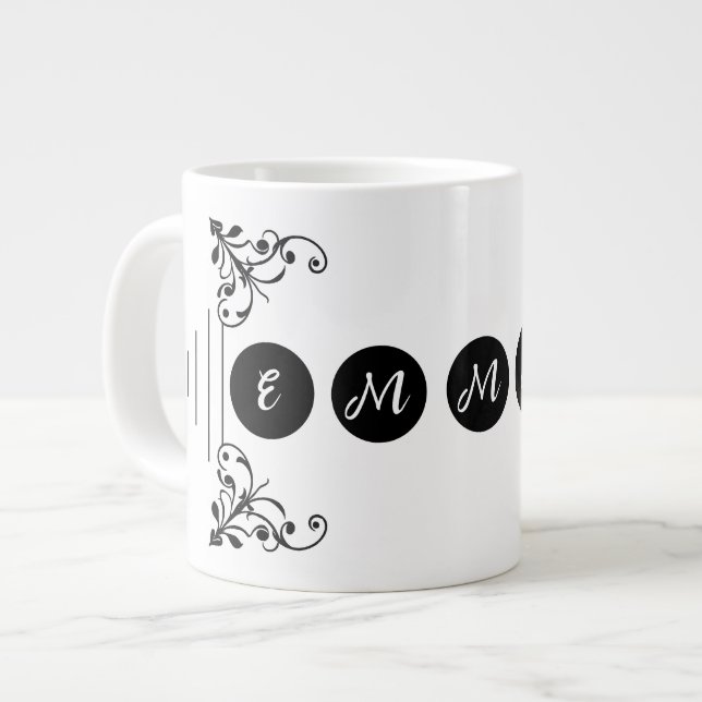 customize 5 letters name for gifts and loved one   large coffee mug (Front Left)