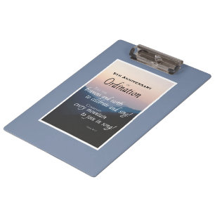 Customize, 5th Anniversary Ordination Clipboard