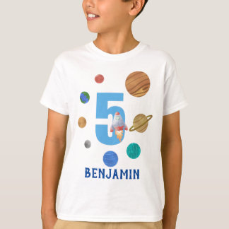 Customize 5th Birthday Solar System Planet T-Shirt