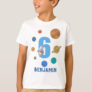 Customize 6th Birthday Solar Planet T-Shirt