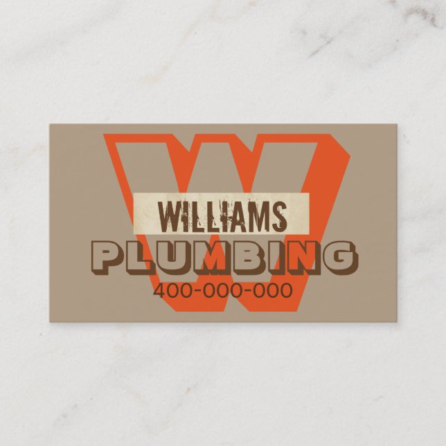 customize a business card for plumber (Front)