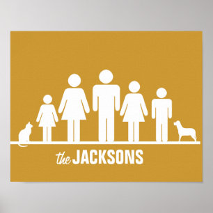 Customize a Family of Five Poster