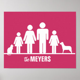 Customize a Family of Four Poster