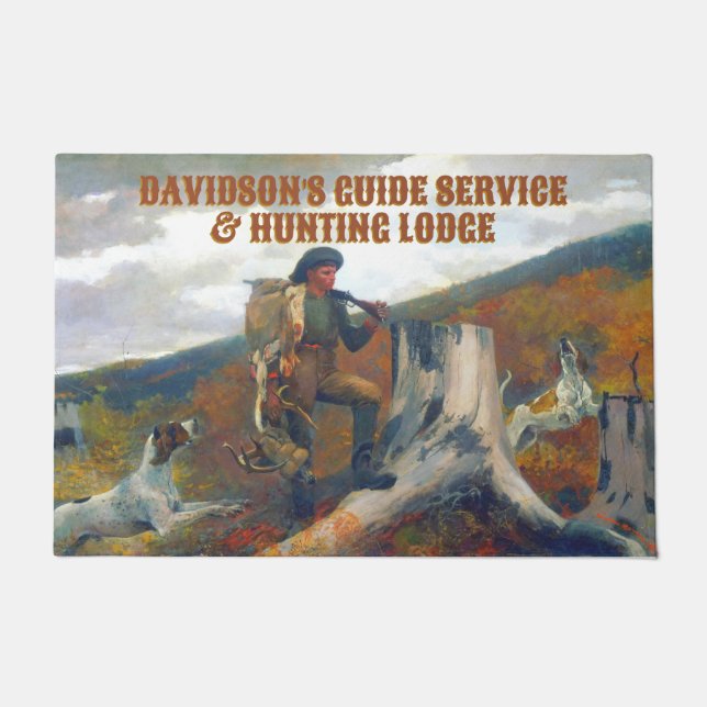Customize A Huntsman With Deer and Dogs Hunting  Doormat (Front)