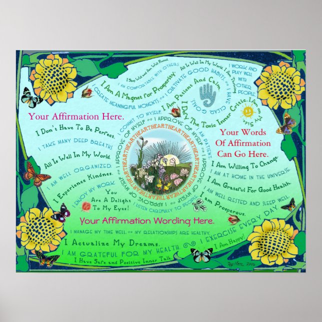 Customize a Sunrise Garden Affirmation Poster (Front)