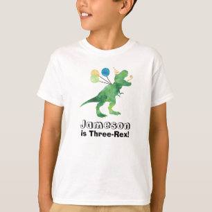 Customize-able Dinosaur Birthday T-Shirt Any Age