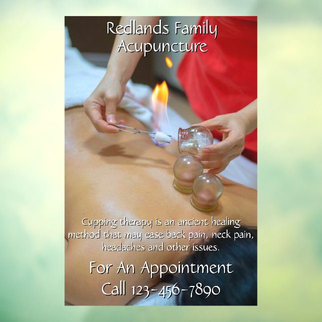 Customize Acupuncture Cupping Therapy Business 2 Window Cling (Sheet 3)