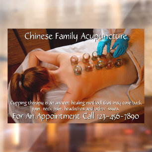 Customize Acupuncture Cupping Therapy Business 5 Window Cling