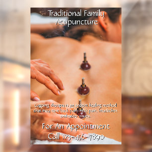 Customize Acupuncture Cupping Therapy Business 8 Window Cling
