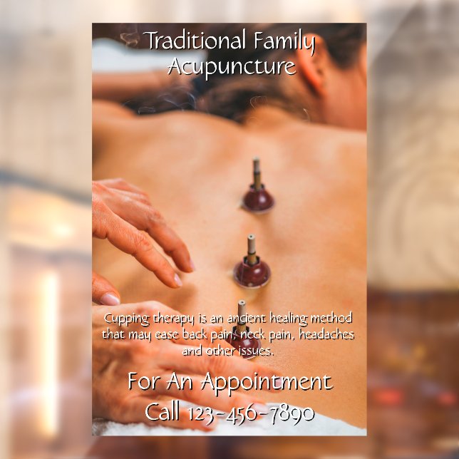 Customize Acupuncture Cupping Therapy Business 8 Window Cling (Sheet 2)