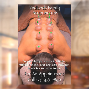 Customize Acupuncture Cupping Therapy Business Window Cling