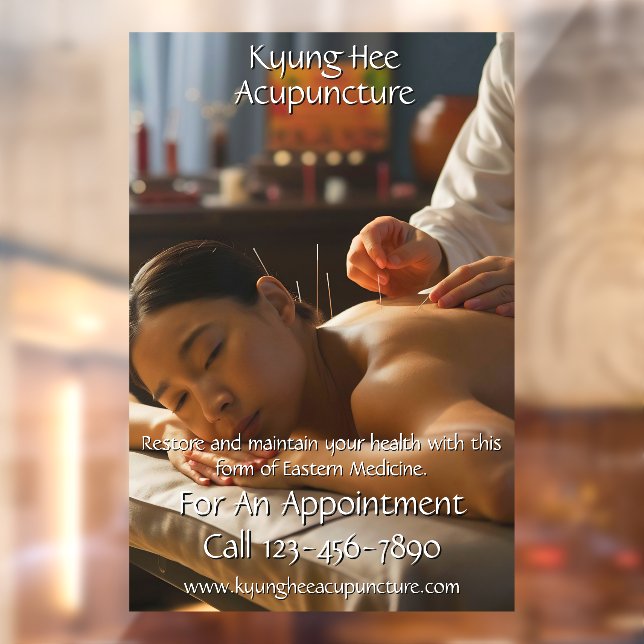 Customize Acupuncture Therapy Clinic Window Cling (Sheet 2)