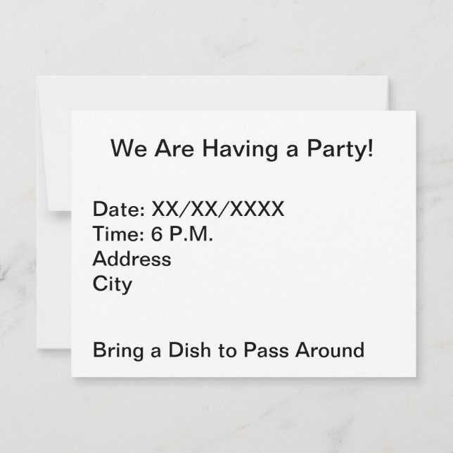 Customize Add Name Photo or Artwork Invitation (Back)