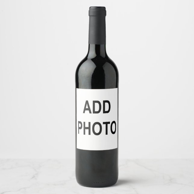 Customize Add Name Photo or Artwork Wine Label (Front)