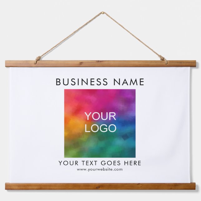 Customize Add Your Business Logo Text Template Hanging Tapestry (Front)