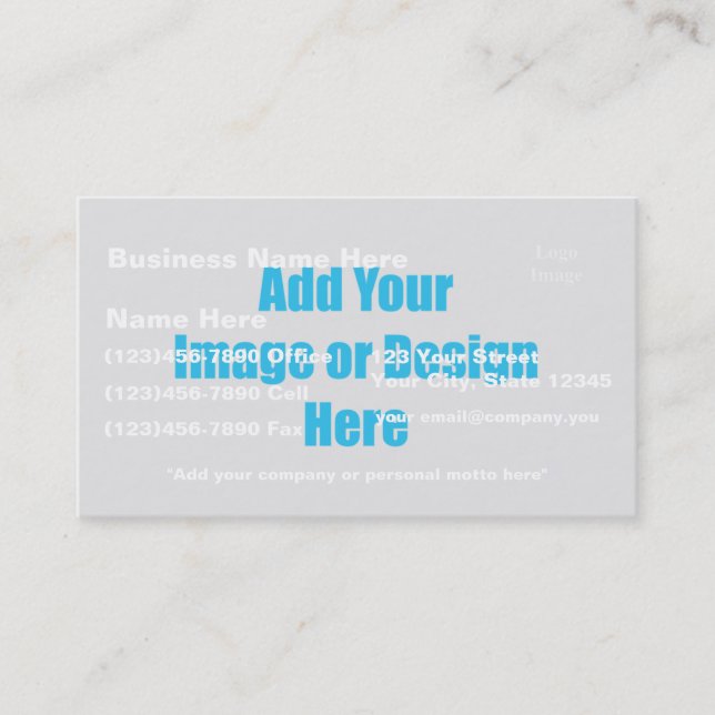 (Customize) Add "Your" image, text and logo. Business Card (Front)