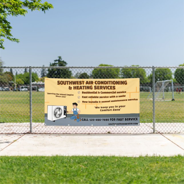 Customize Air Conditioning Heating HVAC Large Banner (Insitu)