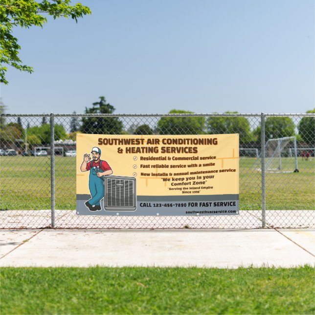Customize Air Conditioning Heating HVAC Large Banner (Insitu)