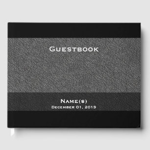 Customize and Personalize, Dark Grey Textured Guest Book