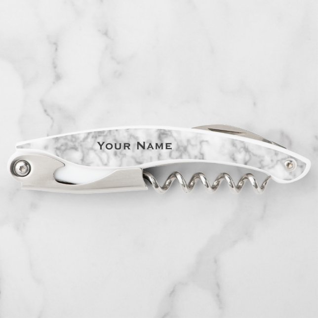 Customize and Personalize, Marble Look Corkscrew (Front)