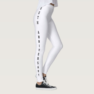 Customize Anniversary Diamond White Black Monogram Leggings