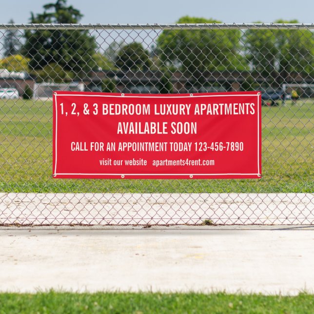 Customize Apartments For Rent Multi Coloured Small Banner (Insitu)